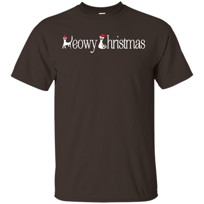 Christmas T-shirt Meowy Christmas Dark Chocolate