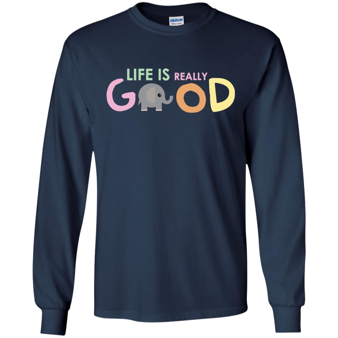 Life Is Really Good With My Cute Elephant T-shirt Navy