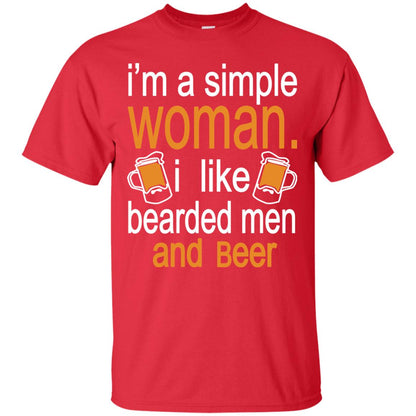 Im A Simple Woman I Like Bearded Men And Beer Red
