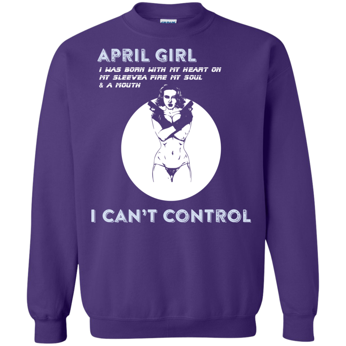April Girl I Was Born With My Heart T-shirt Purple