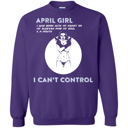 April Girl I Was Born With My Heart T-shirt Purple