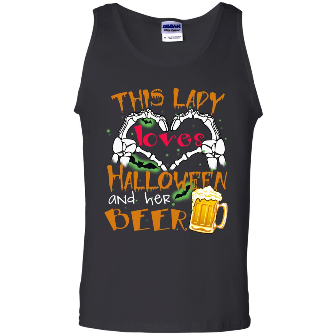 This Girl Loves Halloween And Her Beer Funny Halloween Shirt For Beer Lovers Black