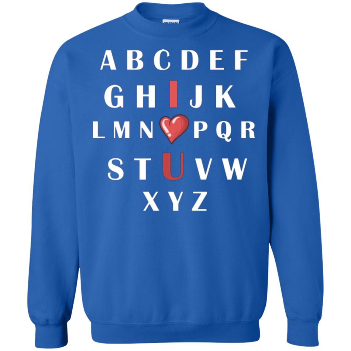 Alphabet I Love You T-shirt Royal