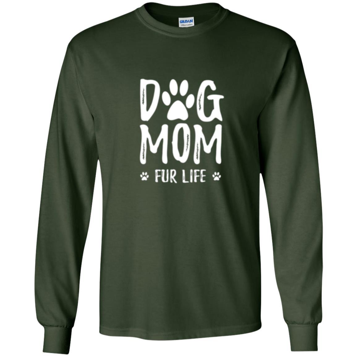 Dog Lover T-shirt Dog Mom Fur Life T-shirt Forest Green