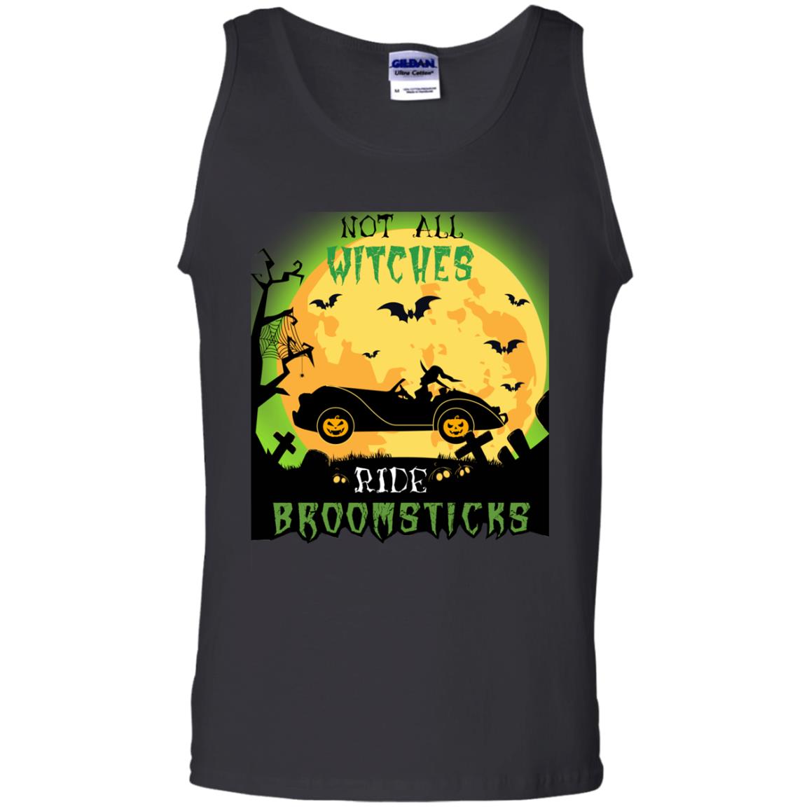 Not All Witches Ride Broomsticks Witches Drive Car Funny Halloween ShirtG220 Gildan 100% Cotton Tank Top