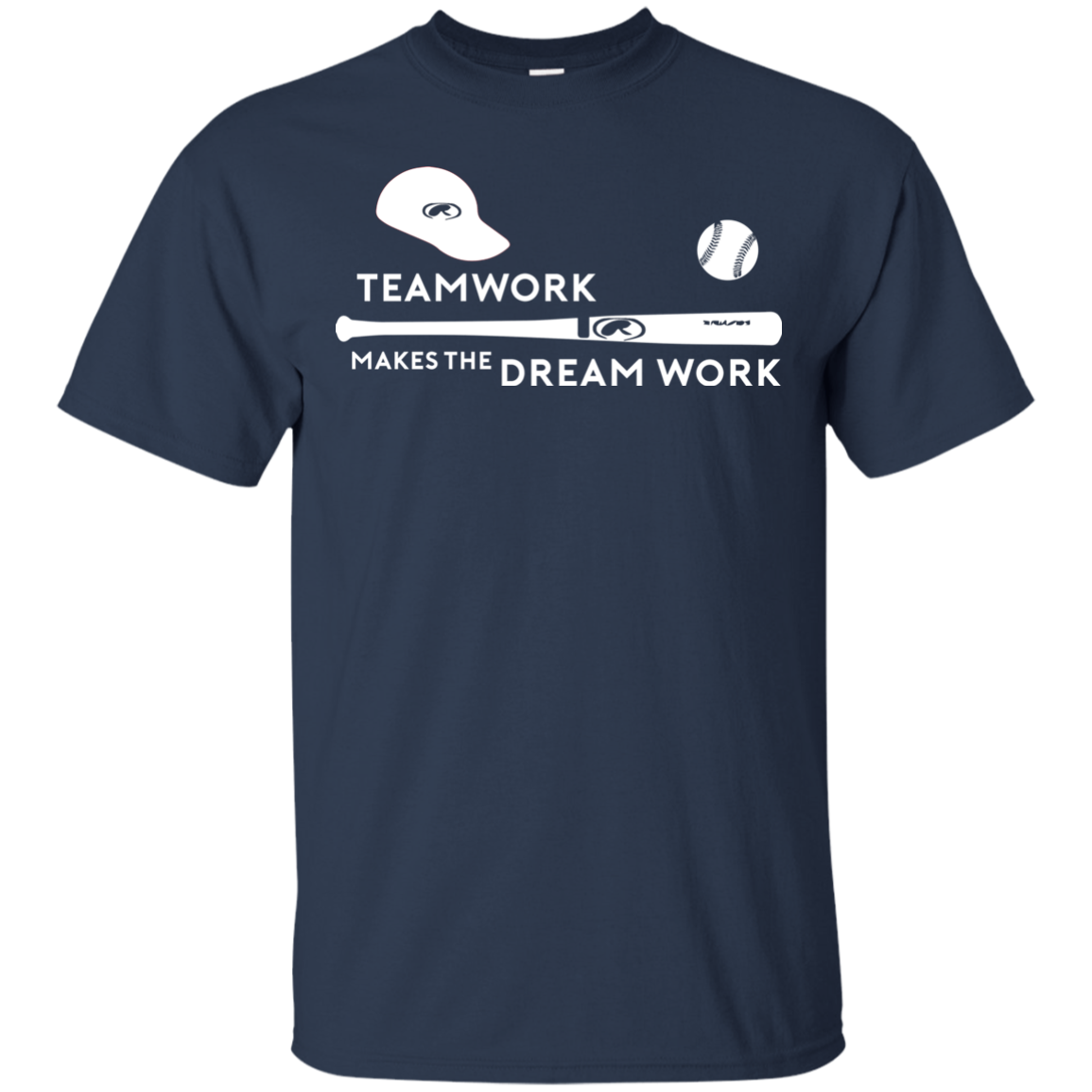 Baseball T-shirt Teamwork Makes The Dream Work Navy
