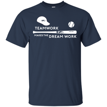 Baseball T-shirt Teamwork Makes The Dream Work Navy