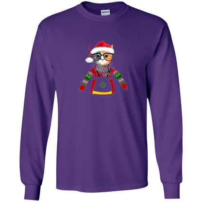 Cat Lovers T-shirt Meowy Christmas Purple