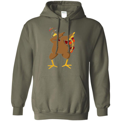 Thanksgiving T-shirt Dabbing Turkey Military Green