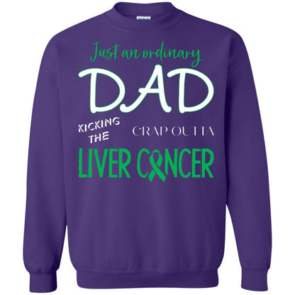 Just An Ordinary Dad Kicking The Crap Outta Liver Cancer Shirt Purple
