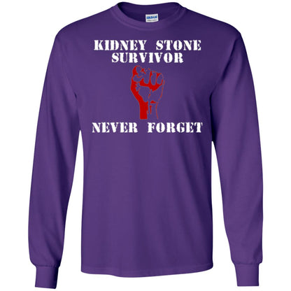 Kidney Stone Survivor Never Forget T-shirt Purple