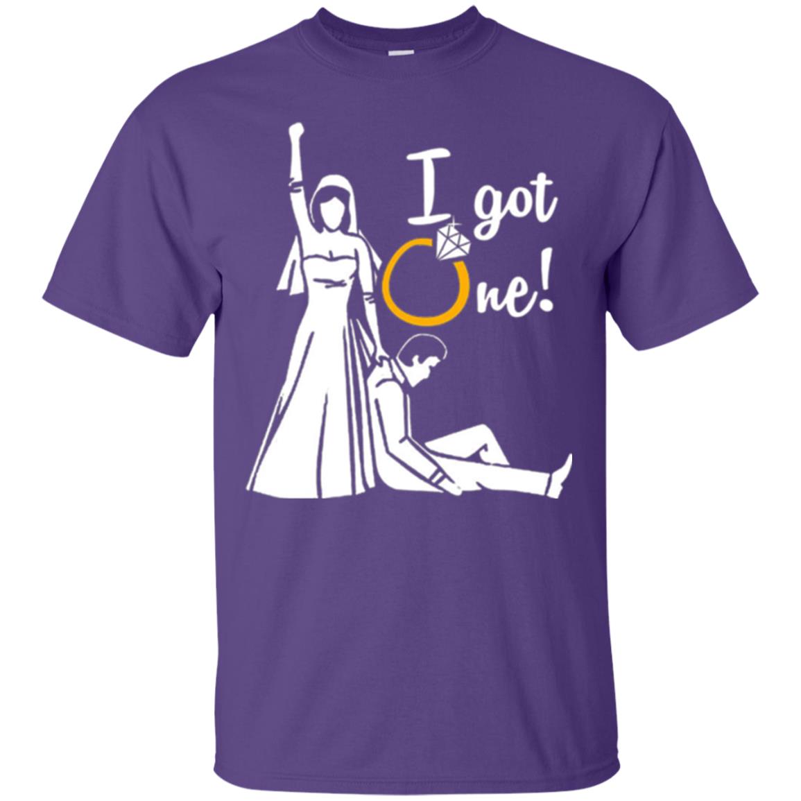 Just Married T-shirt I Got One - Funny Gift For Bride Purple