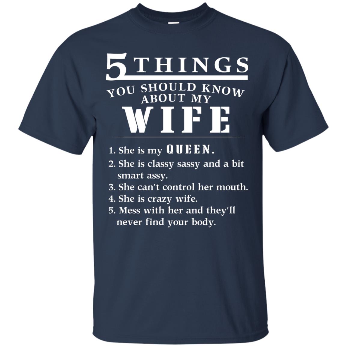 5 Things You Should Know About My Wife Husband T-shirt Navy