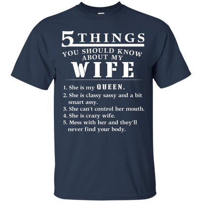 5 Things You Should Know About My Wife Husband T-shirt Navy