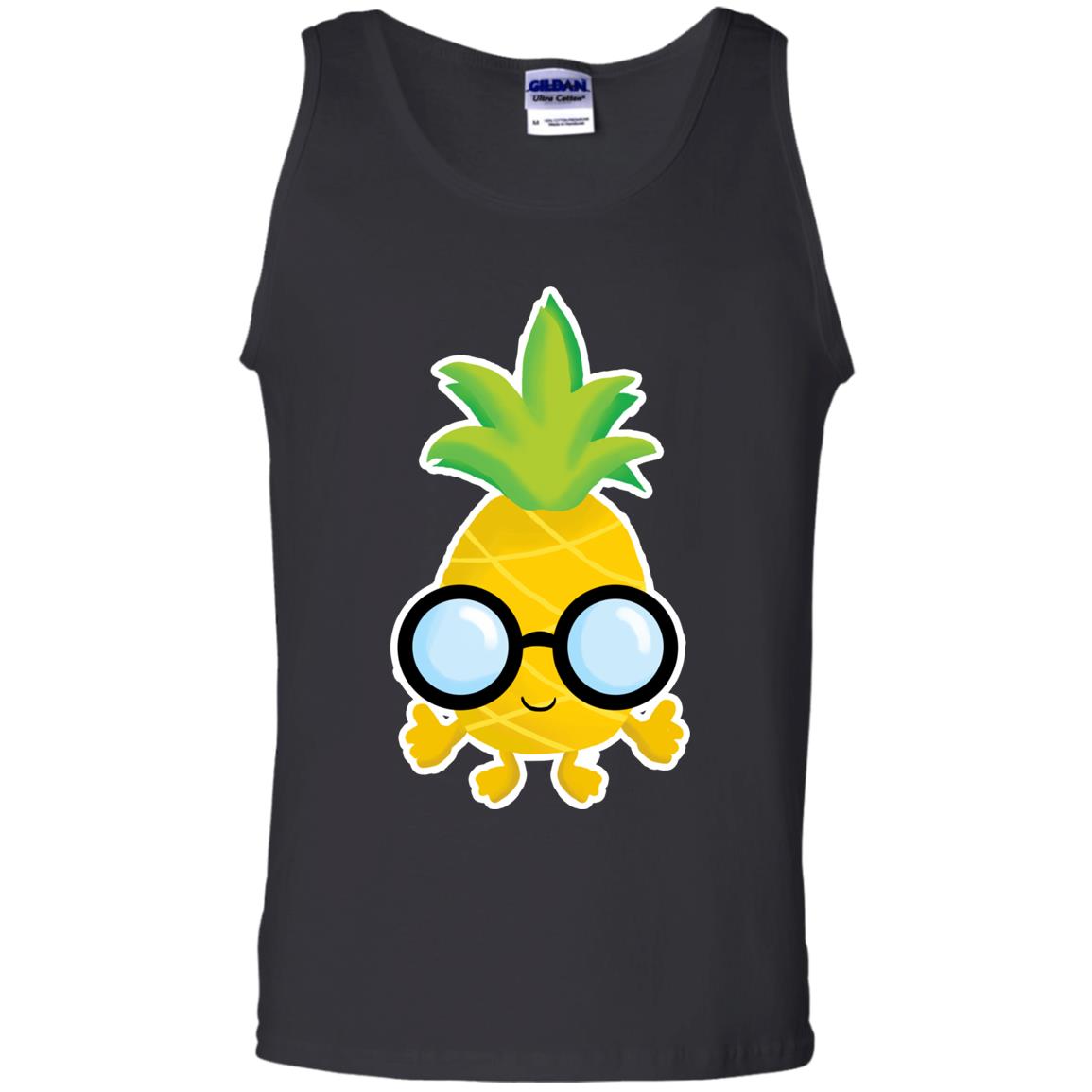 Funny Pineapple With Glasses For Boys Mens Shirt Black