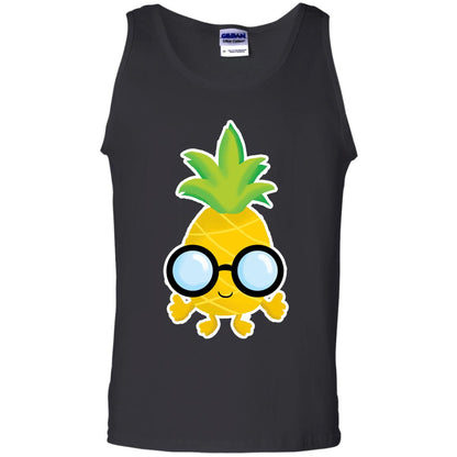 Funny Pineapple With Glasses For Boys Mens Shirt Black