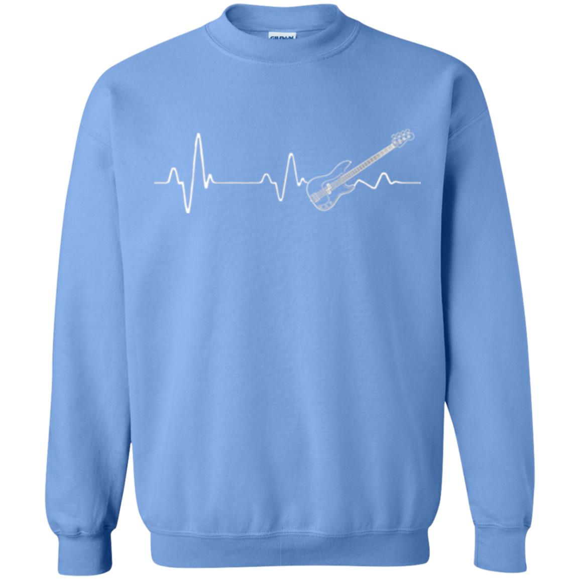 Bass Guitar Lovers T-shirt Heartbeat Carolina Blue