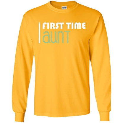 First Time Aunt New Auntie Shirt Gold