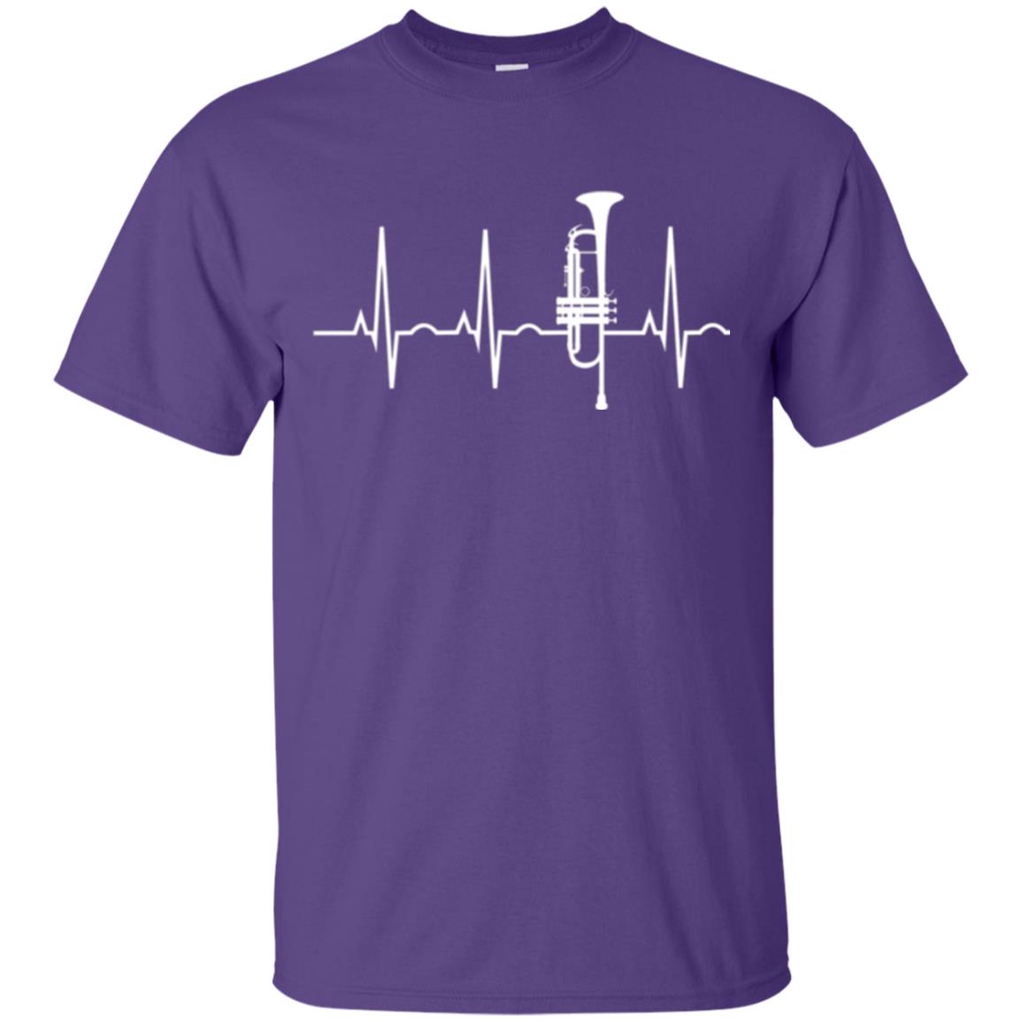 Trumpet Lovers T-shirt Trumpet Heartbeat Purple