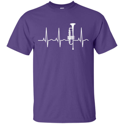 Trumpet Lovers T-shirt Trumpet Heartbeat Purple