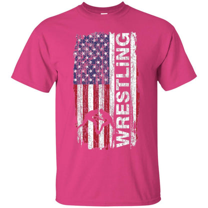Usa Flag Wrestling T-shirt Heliconia