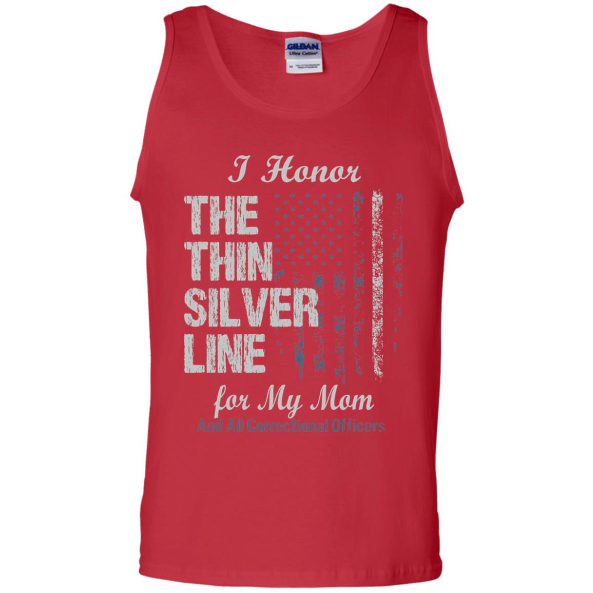 I Hornor The Thin Silver Line For My Mom And All Correctional Officers Shirt Red