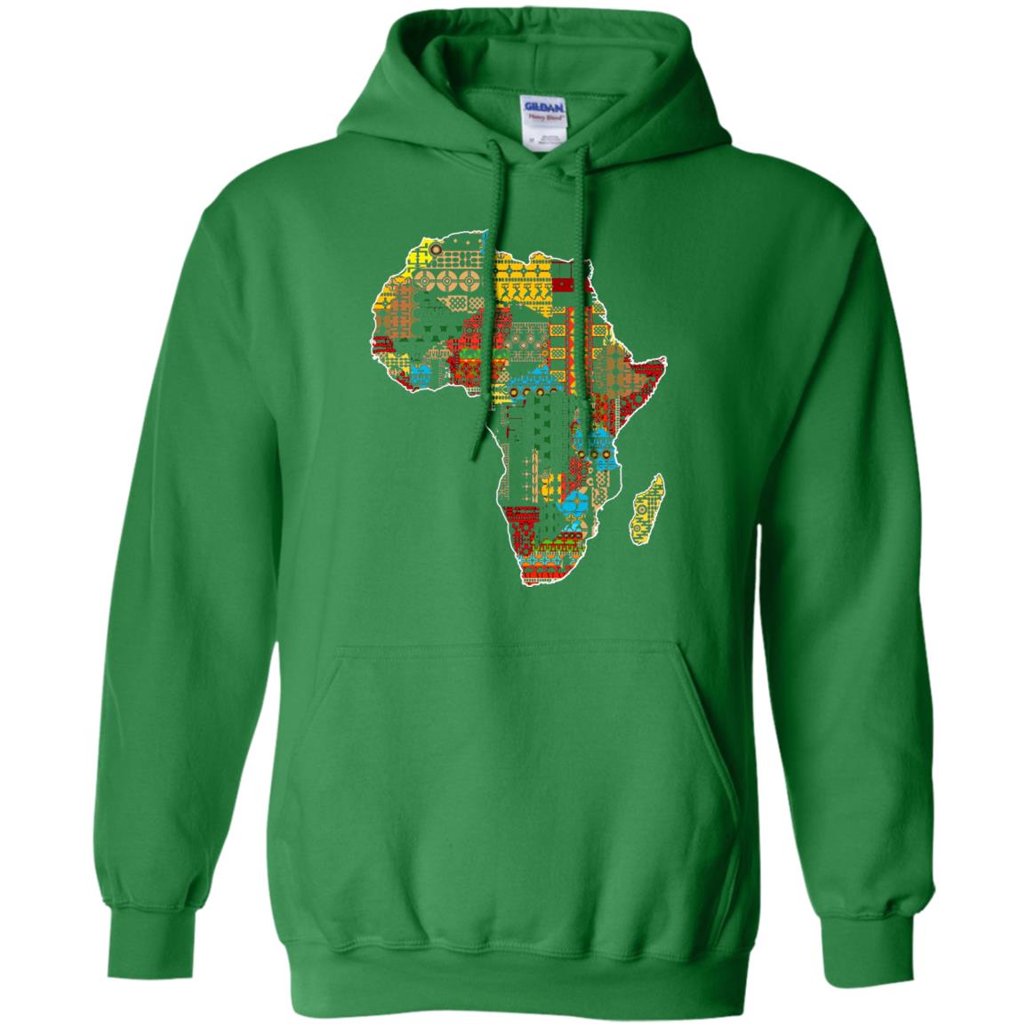 African Pride Traditional Ethnic Pattern Africa Map Shirt Irish Green