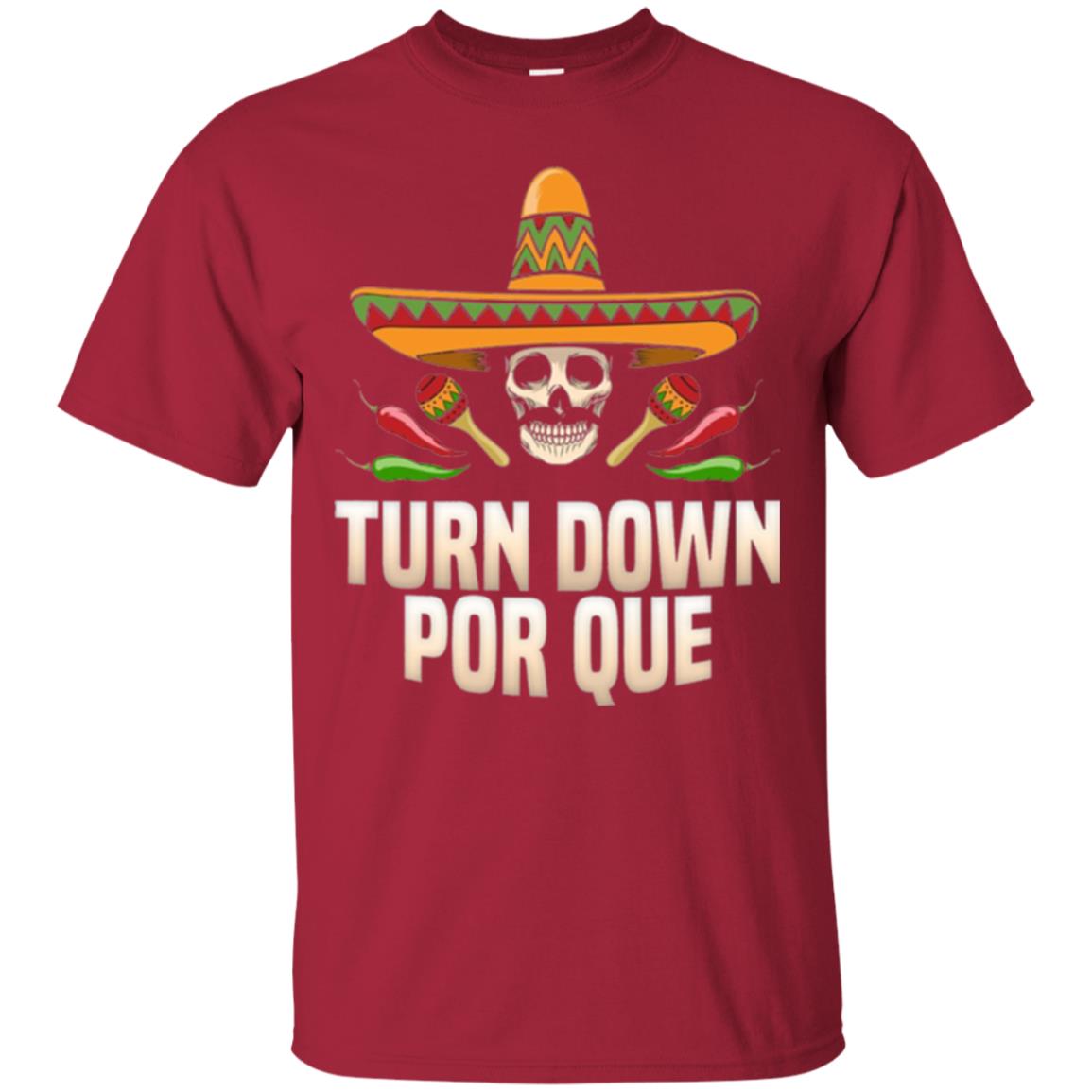Turn Down Por Que Skull Pirate T-shirt Cardinal