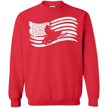 Snowmobile Rider T-shirt American Flag Red