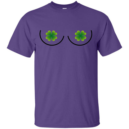 Irish Shamrock Boobs St. Patrick_s Day T-shirt Purple