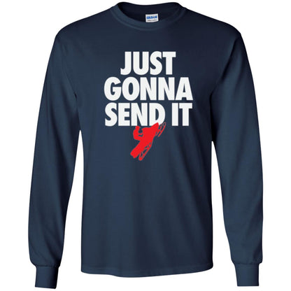 Snowmobile T-shirt Just Gonna Send It T-shirt Navy