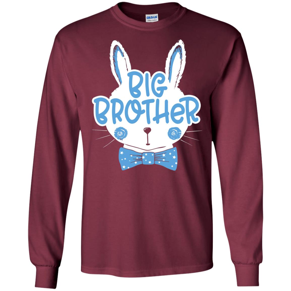 Easter Bunny Big Brother Blue Easter T-shirt Maroon