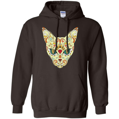 Cat Sugar Skull Design T-shirt Dark Chocolate