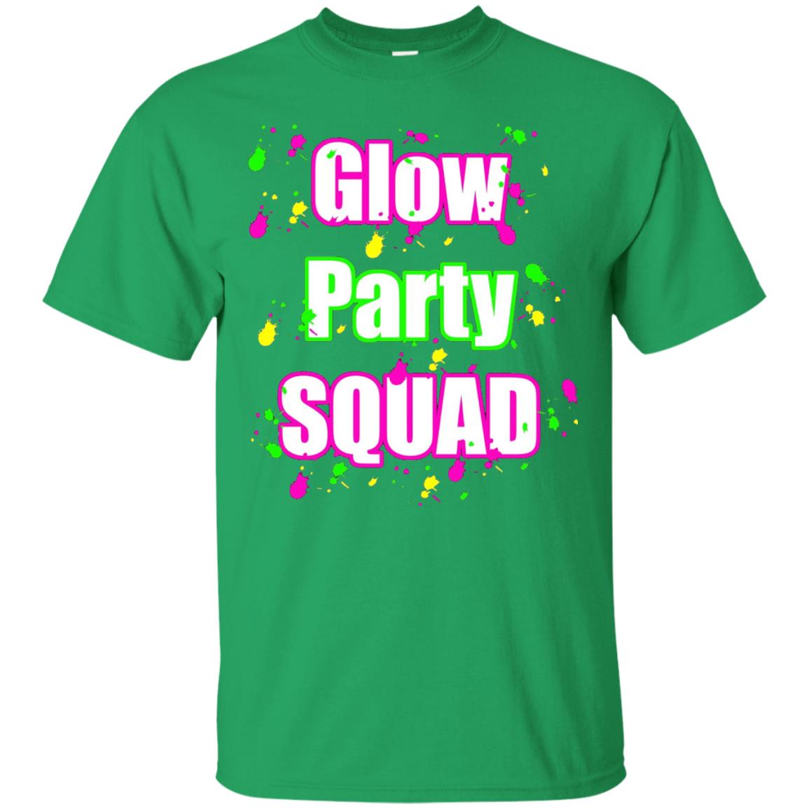 Glow Party Squad Paint Splatter Effect Neon Glow Party Shirt For Girls Irish Green