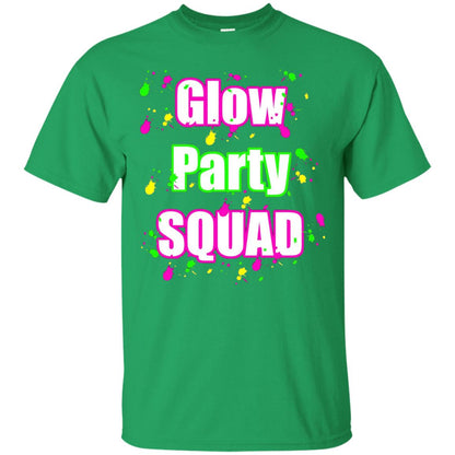 Glow Party Squad Paint Splatter Effect Neon Glow Party Shirt For Girls Irish Green