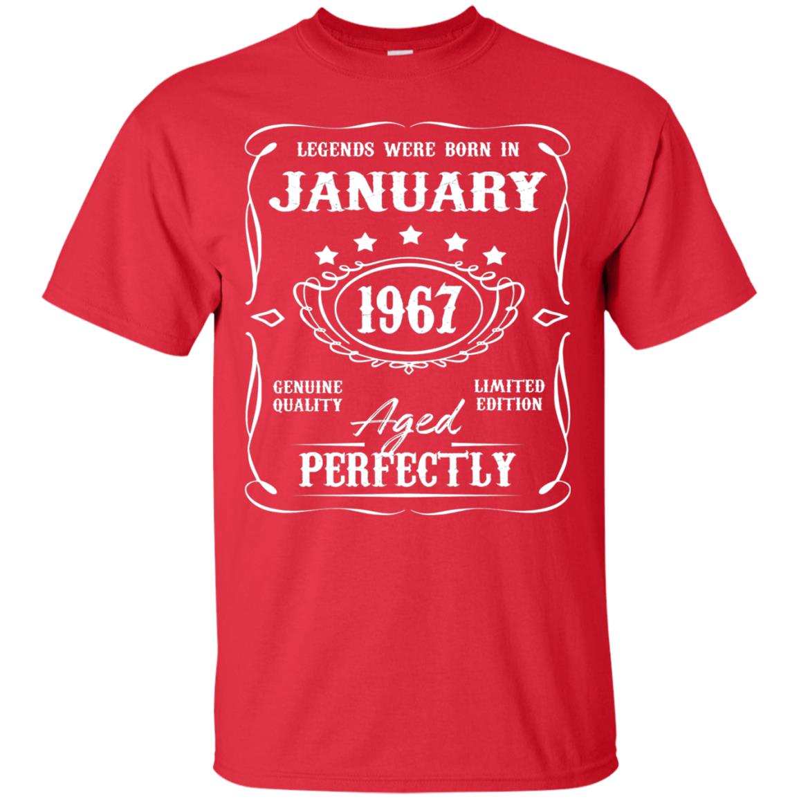 Legends Were Born In January 1967 51th Birthday T-shirt Red