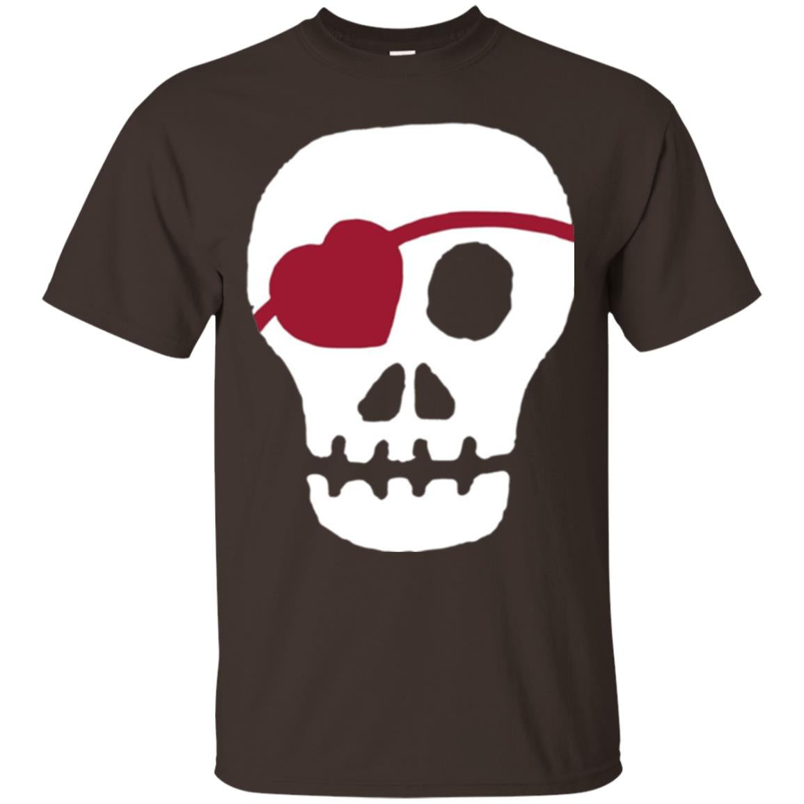 Skull Heart Valentines Day T-shirt Dark Chocolate