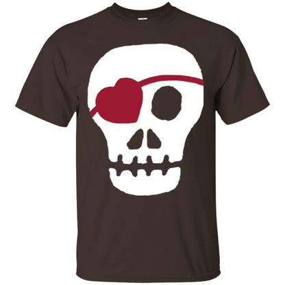 Skull Heart Valentines Day T-shirt Dark Chocolate
