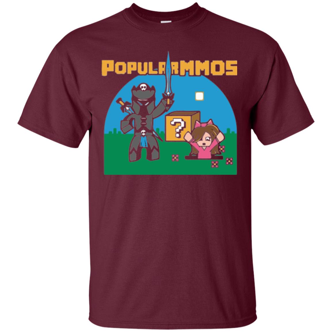 Gaming T-shirt Popularmmos Maroon