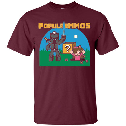 Gaming T-shirt Popularmmos Maroon