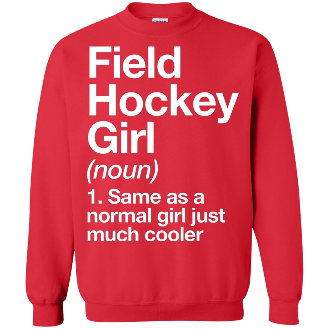Field Hockey Girl Definition Hockey Lover T-shirt Red
