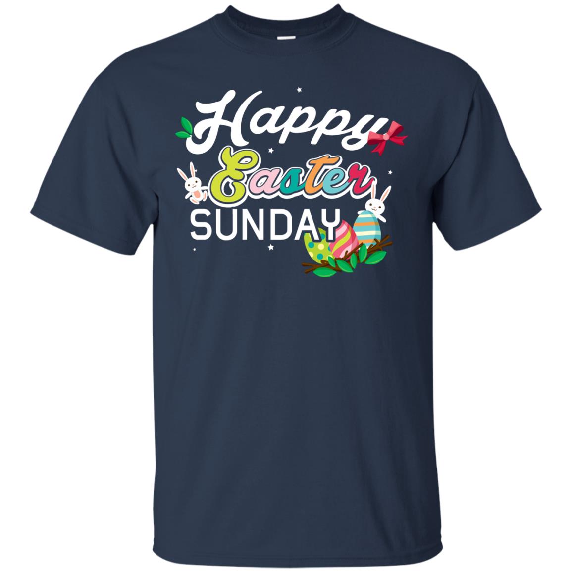Christian T-shirt Happy Easter Sunday Navy