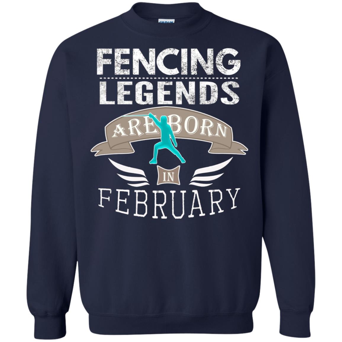 Fencing Legends Are Born In February Fencing Lover T-shirt Navy