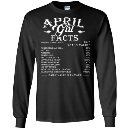 April Girl Facts T-shirt Black