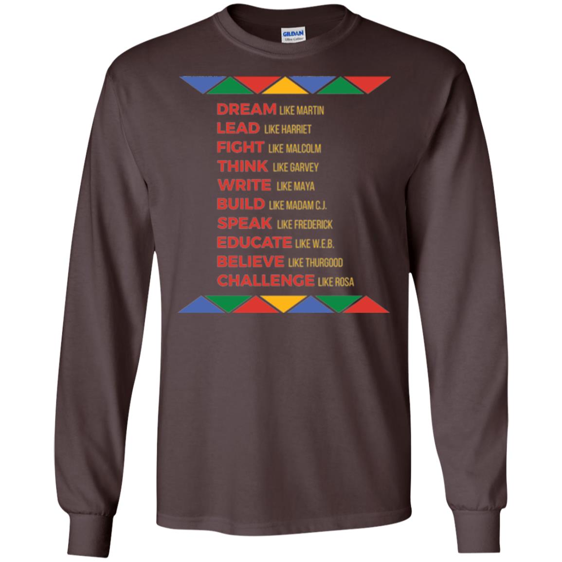 Black History African American Heroes T-shirt Dark Chocolate
