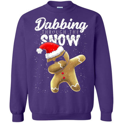 Dabbing Gingerbread T-shirt Dabbing Through The Snow Purple
