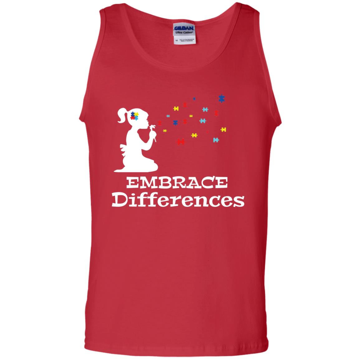 Embrace Differences Autism Awareness T-shirt Red