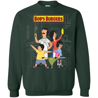 Family Group Hero Pose T-shirt Bob_s Burgers Forest Green