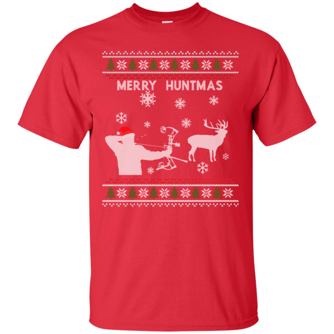 Hunting Christmas X-mas Gift Shirt For Mens Red
