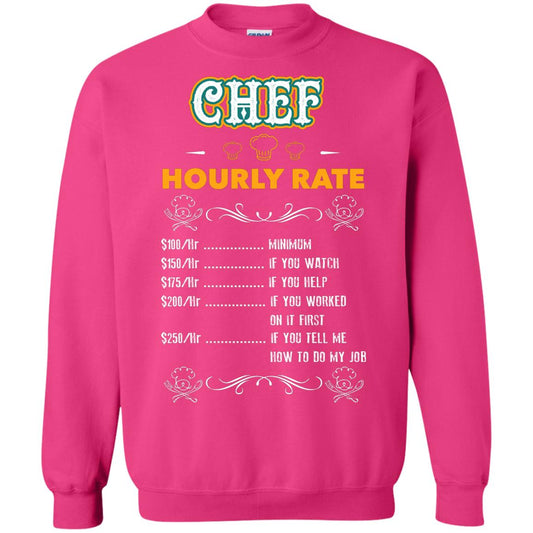 Chef Hourly Rate Cooking Cooker Gift Shirt Heliconia